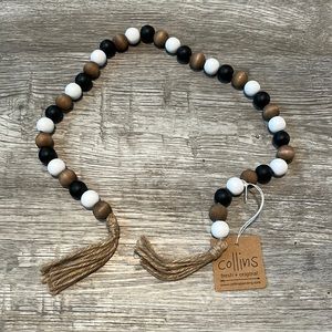 NWT Collins Black/ Brown/ White Bead Decor